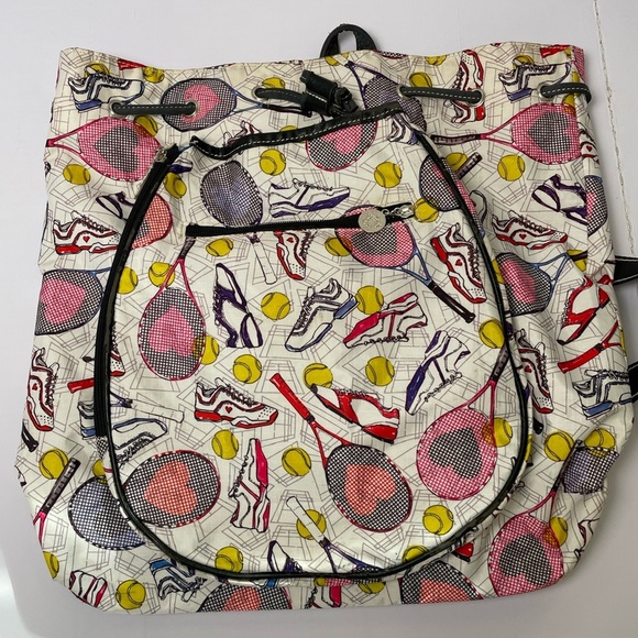Sydney Love Sport Large Tennis Sport Backpack Racket Holder Pink White Blue - Picture 3 of 14